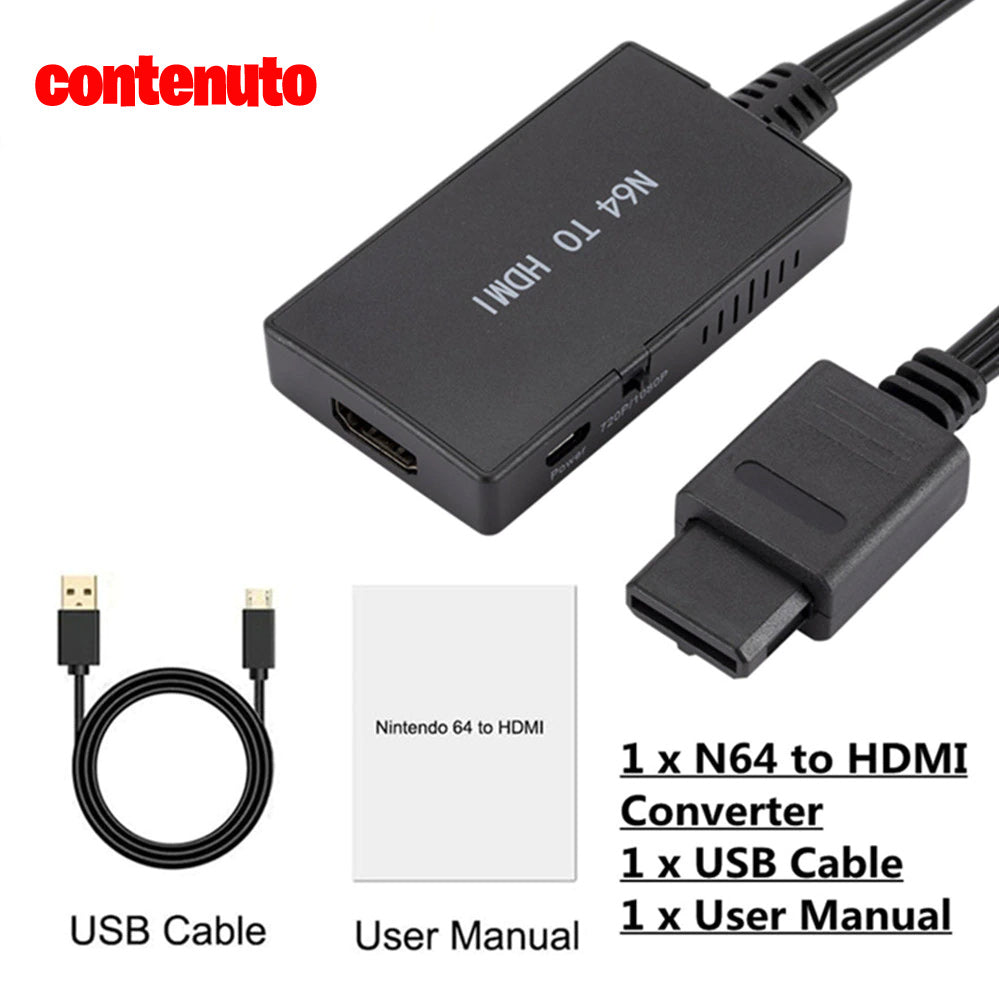 HDMI Video Adapter for Super Nintendo, Nintendo 64, Gamecube and SFC - Relive classic games on modern TVs