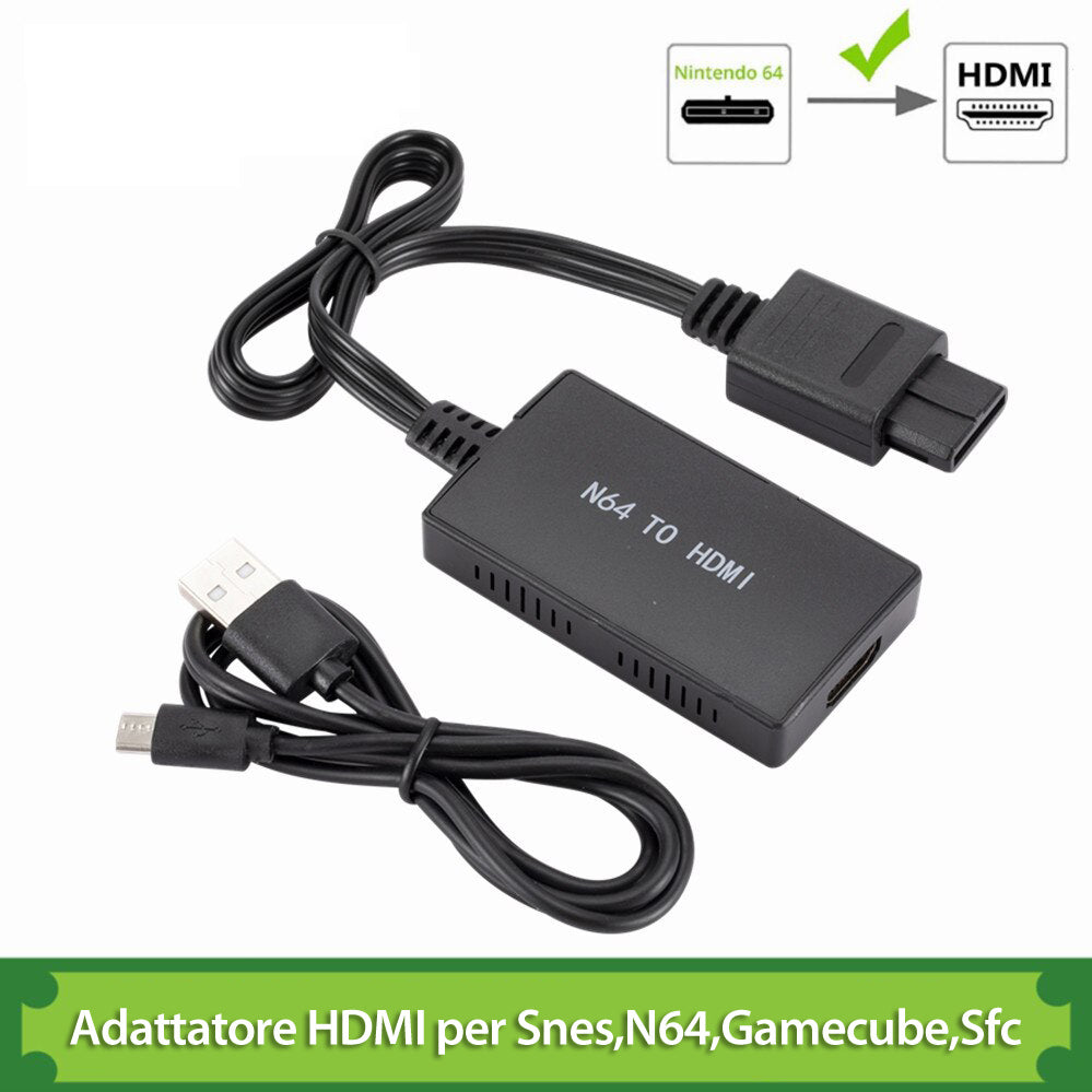 HDMI Video Adapter for Super Nintendo, Nintendo 64, Gamecube and SFC - Relive classic games on modern TVs