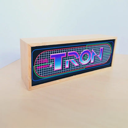 "TRON" Wooden Marquee Light Box Arcade Marquee Light